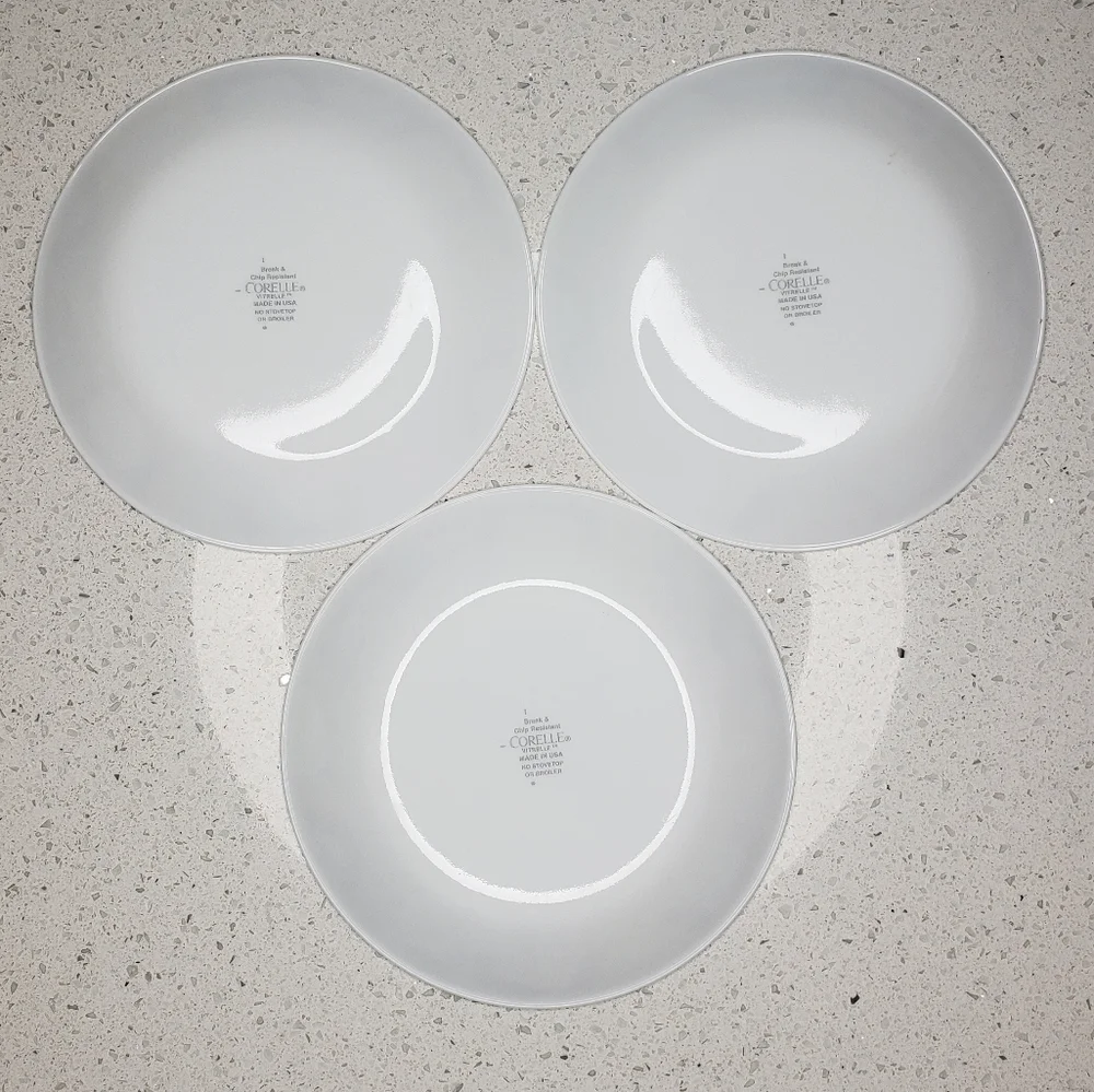Correlle Squared Geometric Set 3 Bread Dessert Appetizer Plates Retired Pattern